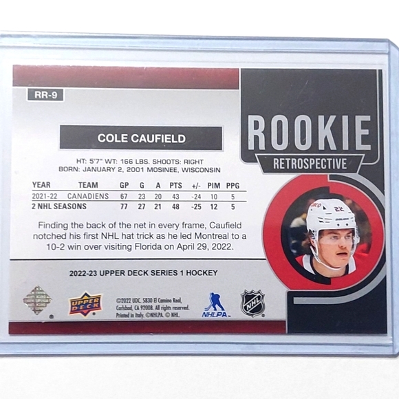 Cole Caufield Upper Deck Rookie Respective Montréal Canadiens 2022-23 - Picture 2 of 2